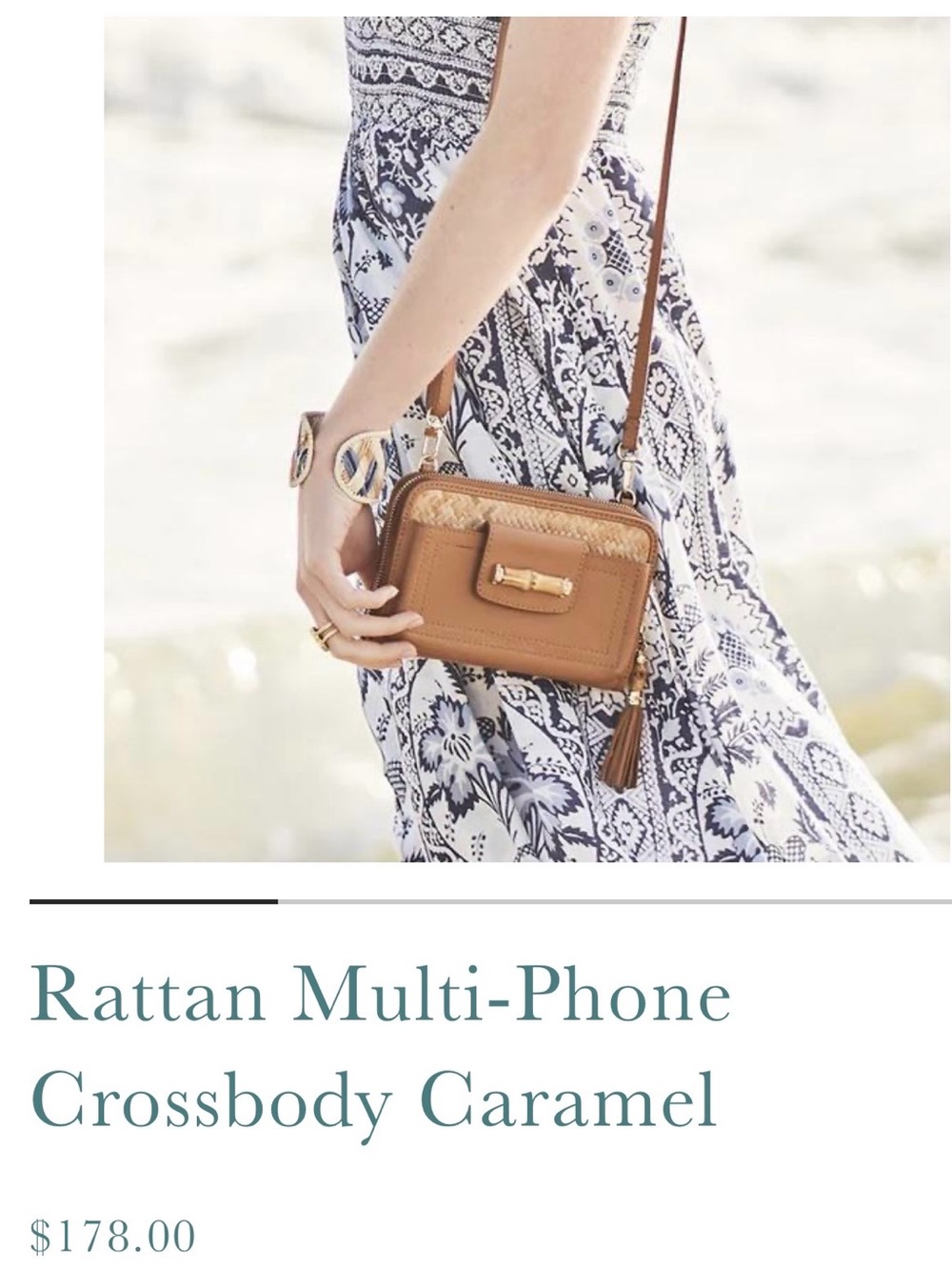Caramel Rattan Multi-Phone Crossbody Bag - Women